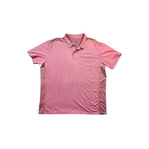 Eddie Bauer Travex‎ Short Sleeve Polo Shirt Mens Size XL Stretch Coral Peach